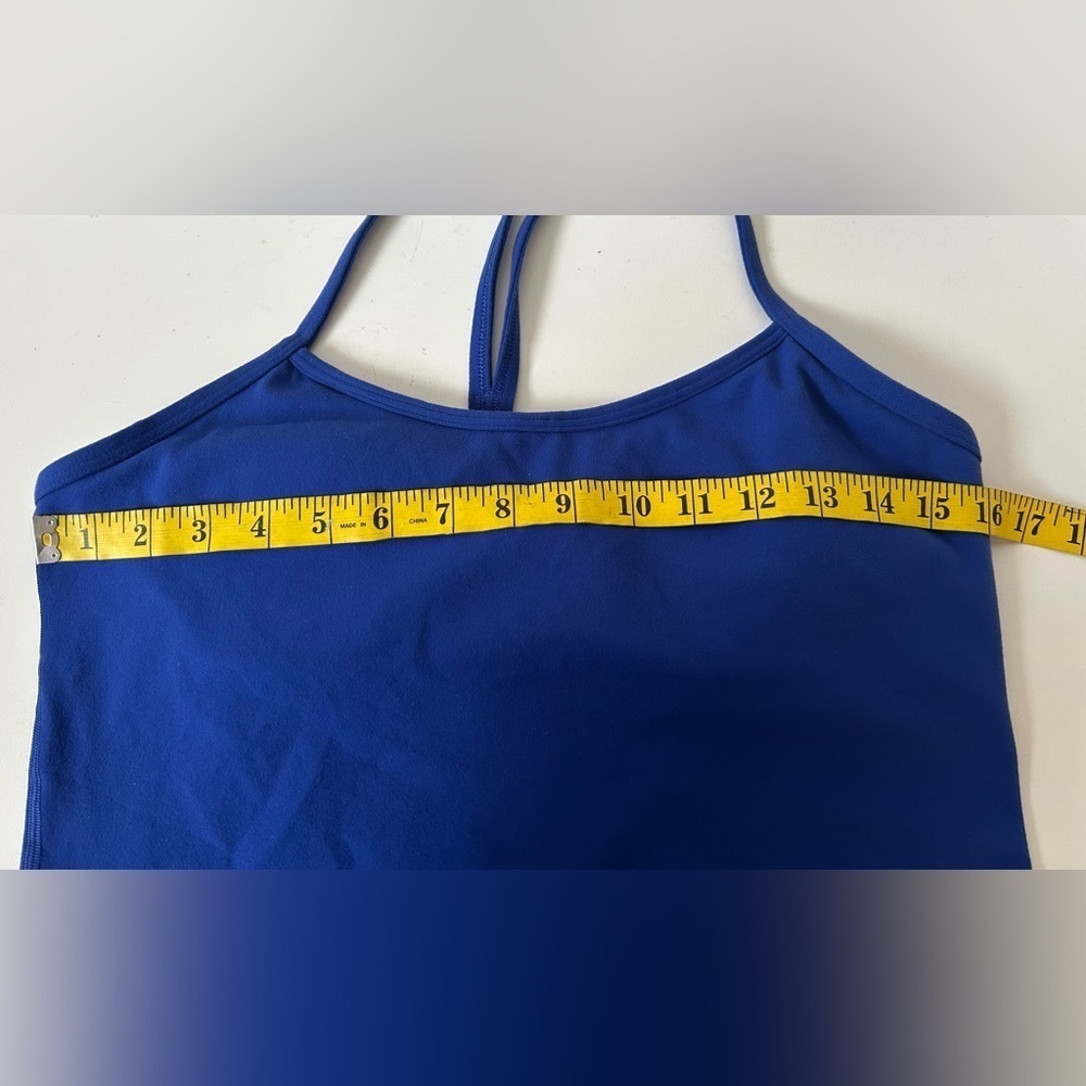 LULULEMON POWER Y TANK PIPE DREAM BLUE Sz. 10. RACERBACK, 4 WAY STRETCH. - Picture 4 of 9